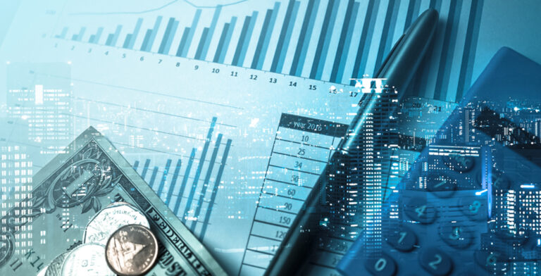 Financial charts and cash flow data on a business dashboard