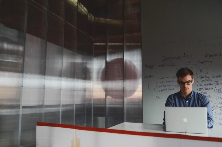 Startup founder working on business idea validation and market research